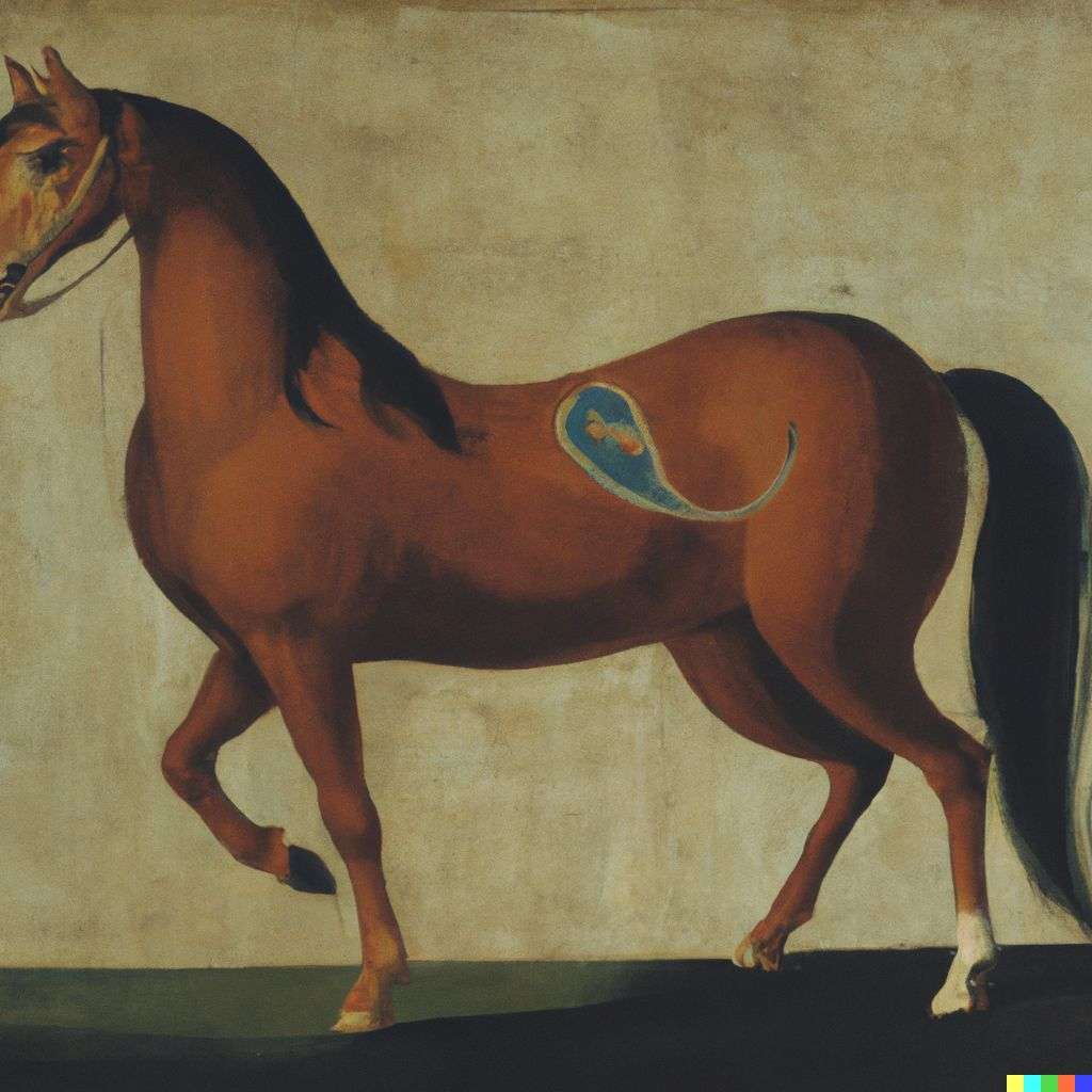 a horse, painting from the 16th century